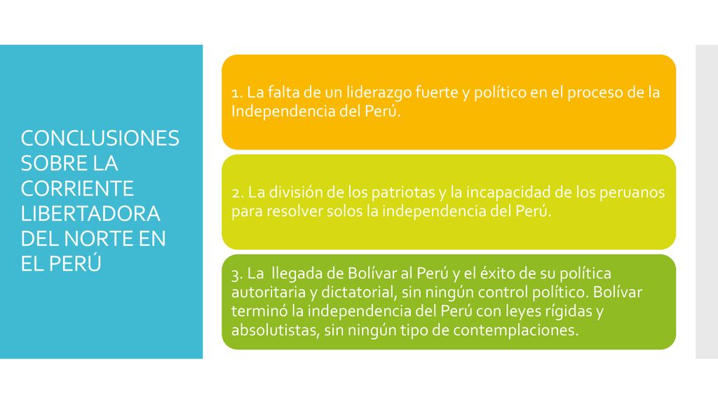 CONCLUSIONES SOBRE LA CORRIENTE LIBERTADORA DEL NORTE EN EL PERÚ