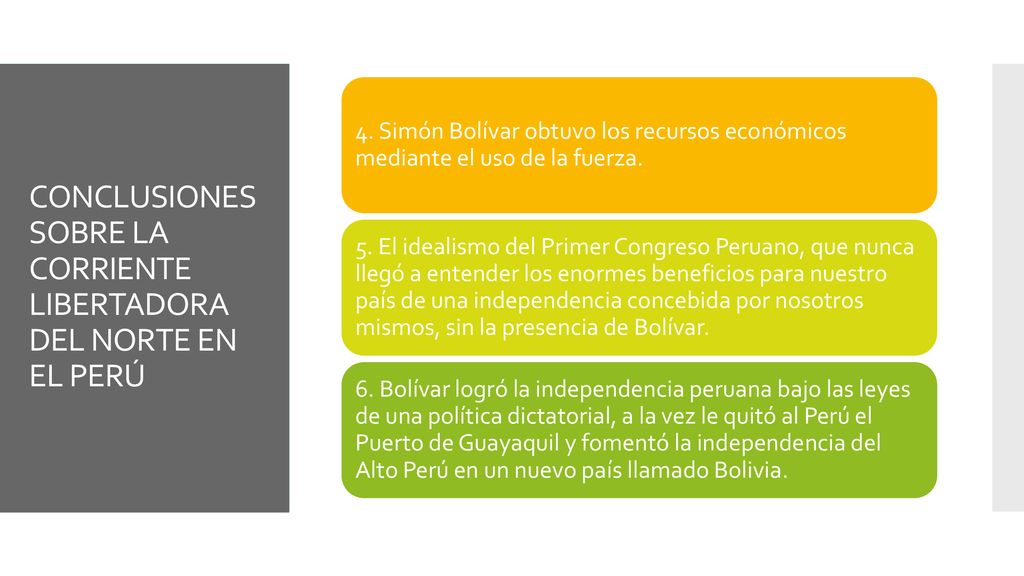 CONCLUSIONES SOBRE LA CORRIENTE LIBERTADORA DEL NORTE EN EL PERÚ