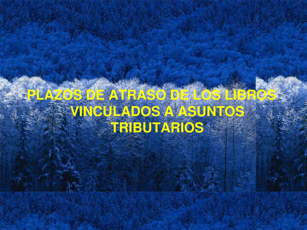 PLAZOS DE ATRASO DE LOS LIBROS VINCULADOS A ASUNTOS TRIBUTARIOS