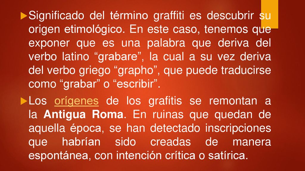 Significado del término graffiti es descubrir su origen etimológico