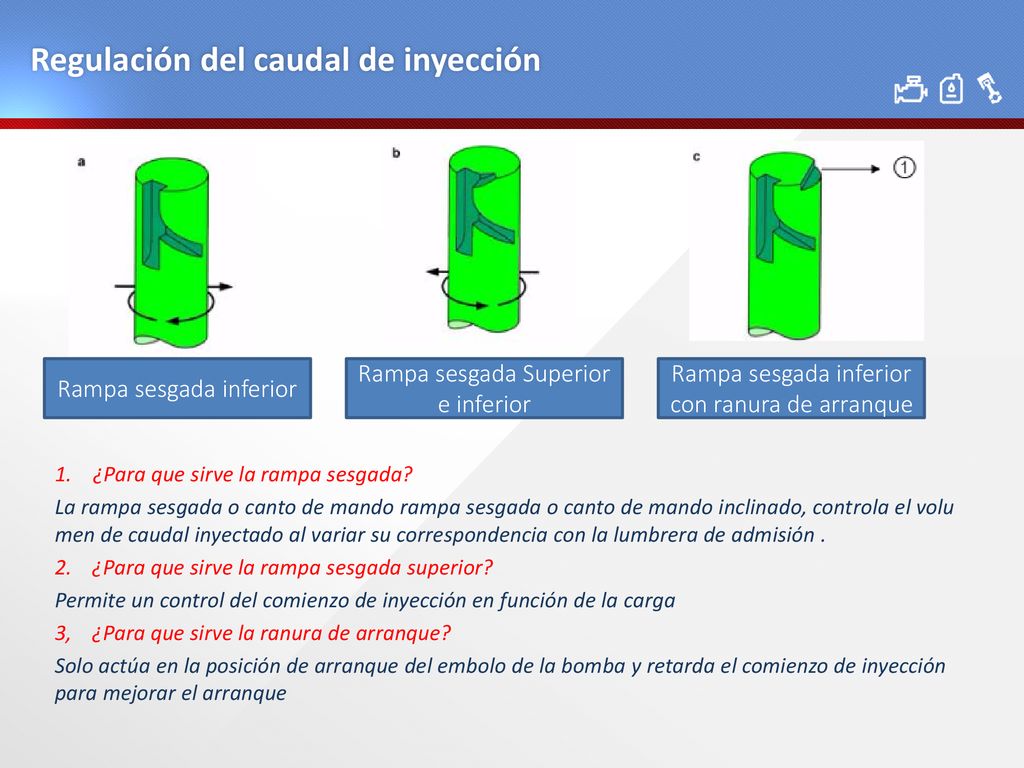Regulación del caudal de inyección