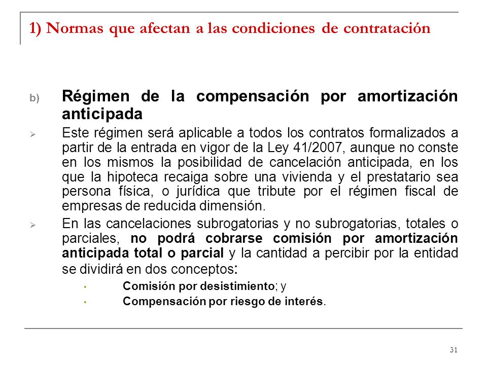 1) Normas que afectan a las condiciones de contratación