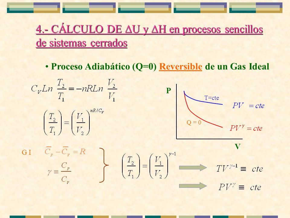 4.- CÁLCULO DE U y H en procesos sencillos de sistemas cerrados