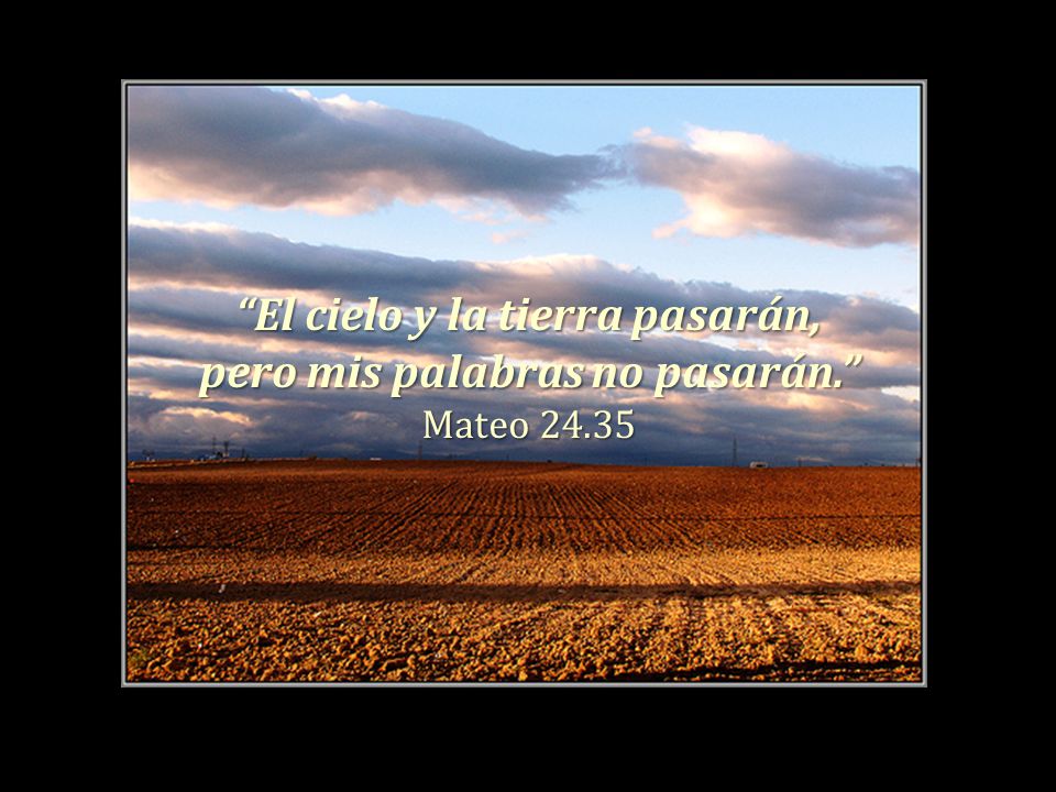 El cielo y la tierra pasarán, pero mis palabras no pasarán.
