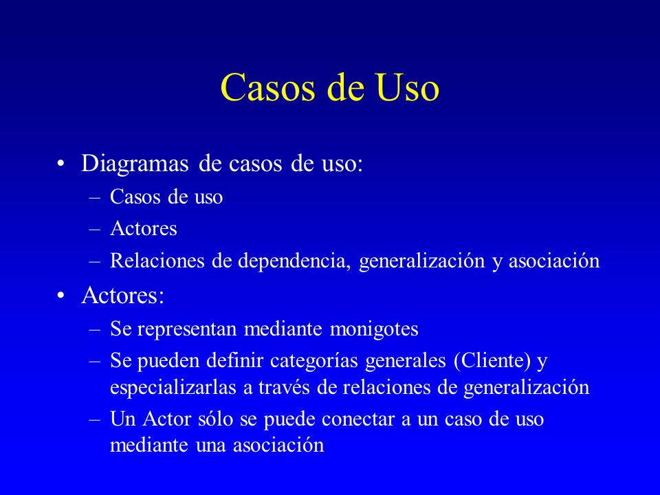 Casos de Uso Diagramas de casos de uso: Actores: Casos de uso Actores