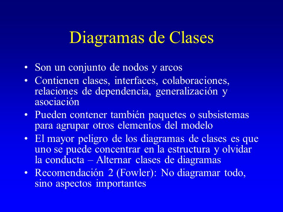 Diagramas de Clases Son un conjunto de nodos y arcos