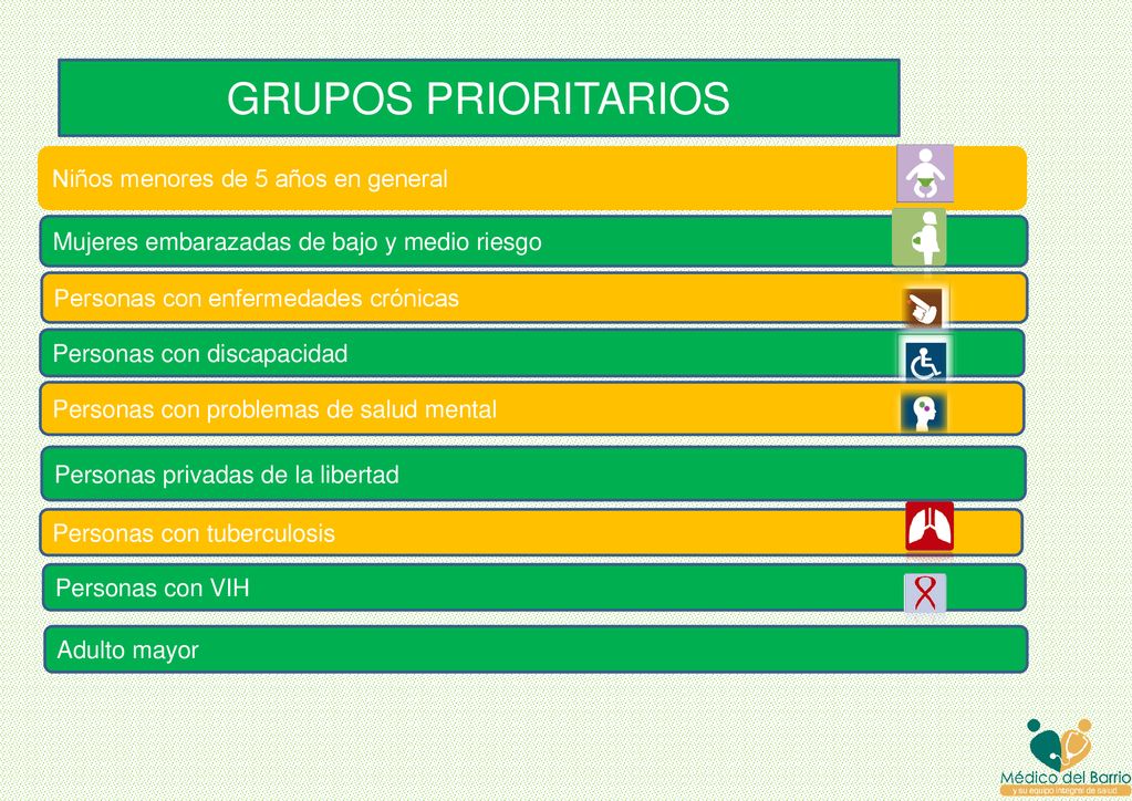 GRUPOS PRIORITARIOS Niños menores de 5 años en general