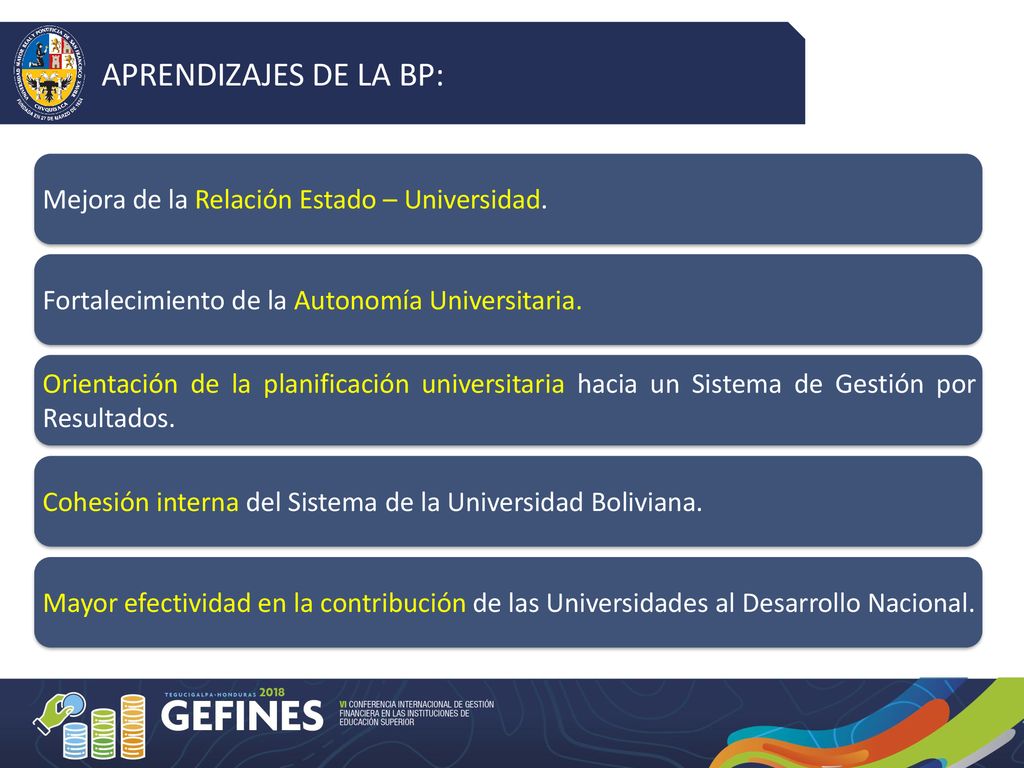 APRENDIZAJES DE LA BP: Mejora de la Relación Estado – Universidad.
