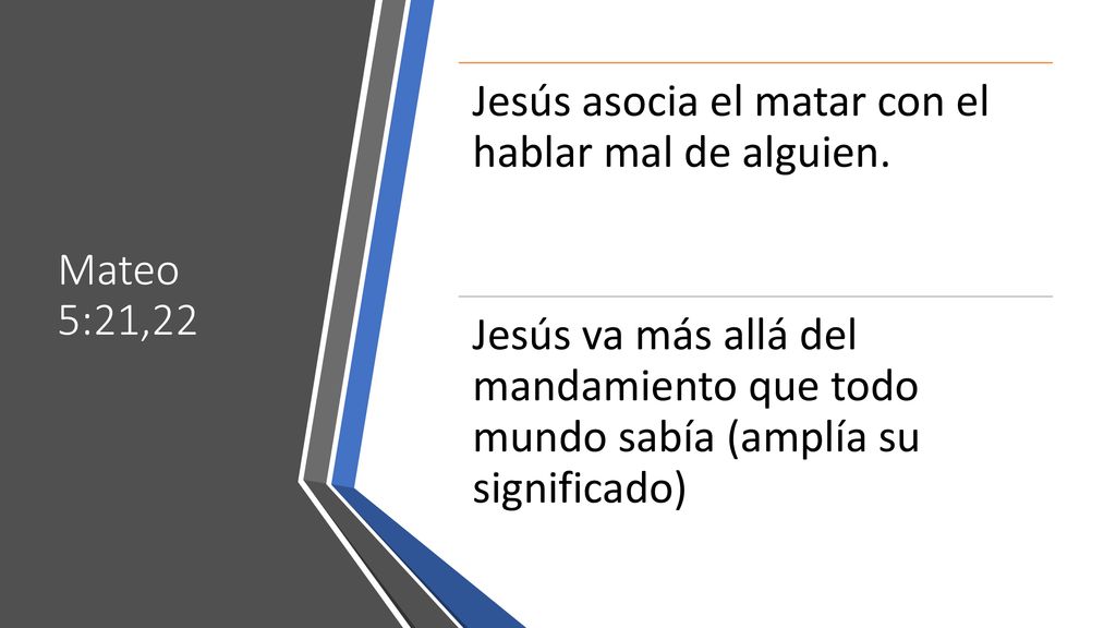 Mateo 5:21,22 Jesús asocia el matar con el hablar mal de alguien.