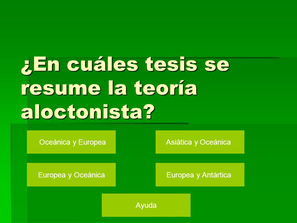 ¿En cuáles tesis se resume la teoría aloctonista