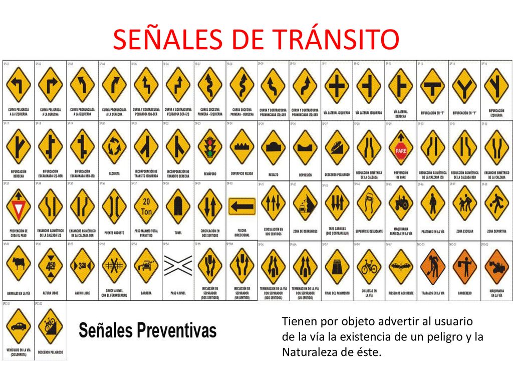 SEÑALES DE TRÁNSITO Tienen por objeto advertir al usuario