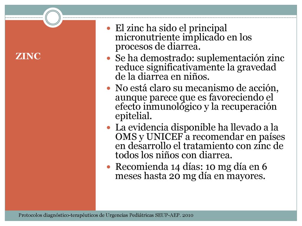 Recomienda 14 días: 10 mg día en 6 meses hasta 20 mg día en mayores.