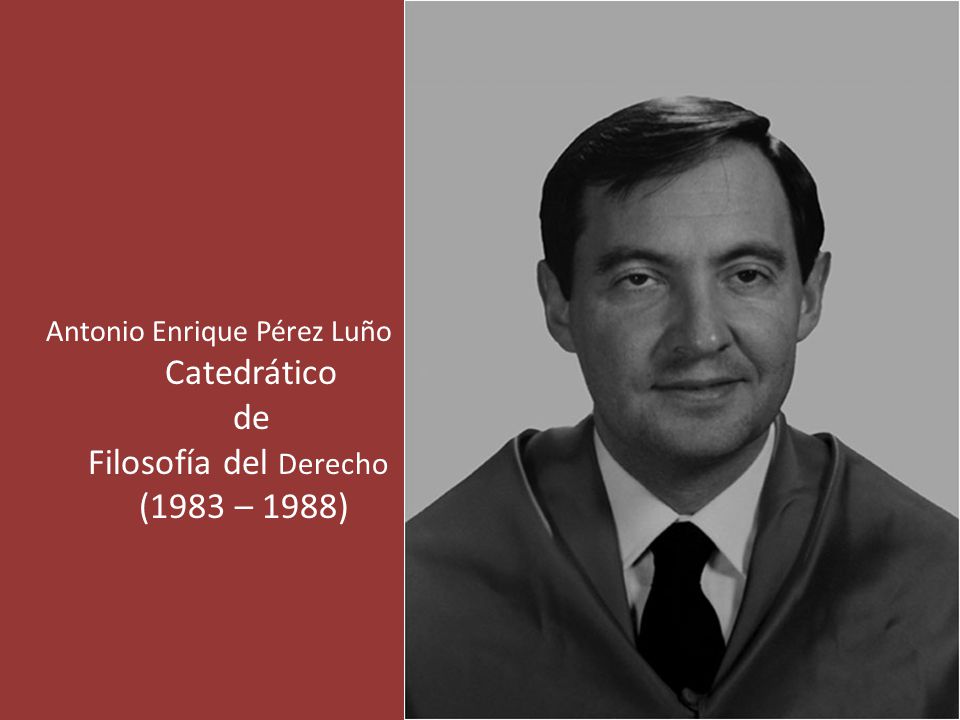 Antonio Enrique Pérez Luño Catedrático de Filosofía del Derecho (1983 – 1988)