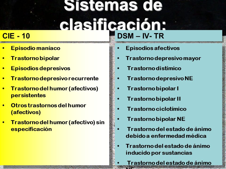 Sistemas de clasificación: