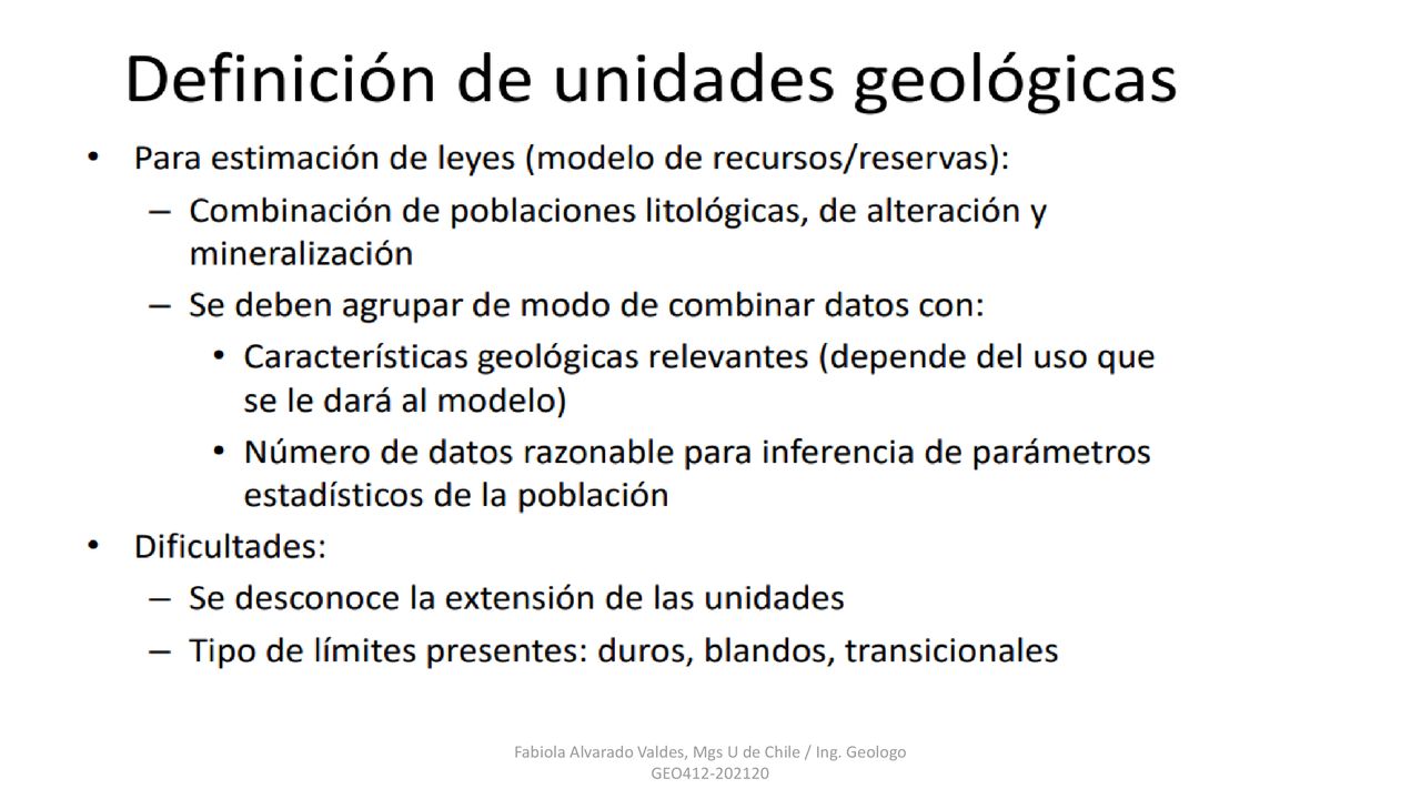 Fabiola Alvarado Valdes, Mgs U de Chile / Ing. Geologo GEO
