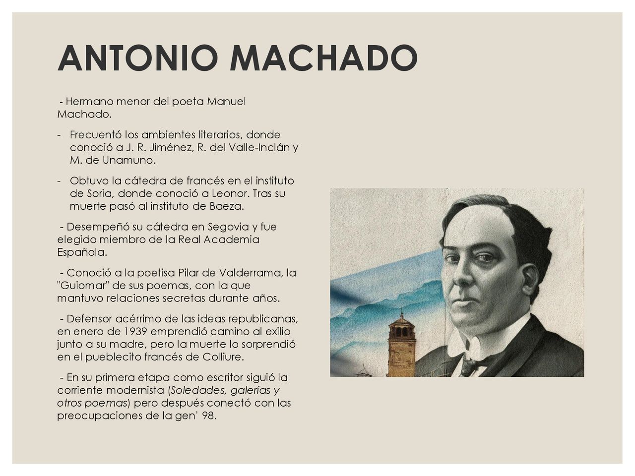 ANTONIO MACHADO - Hermano menor del poeta Manuel Machado.