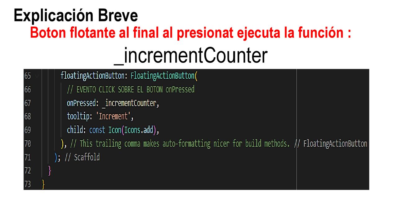 Boton flotante al final al presionat ejecuta la función :