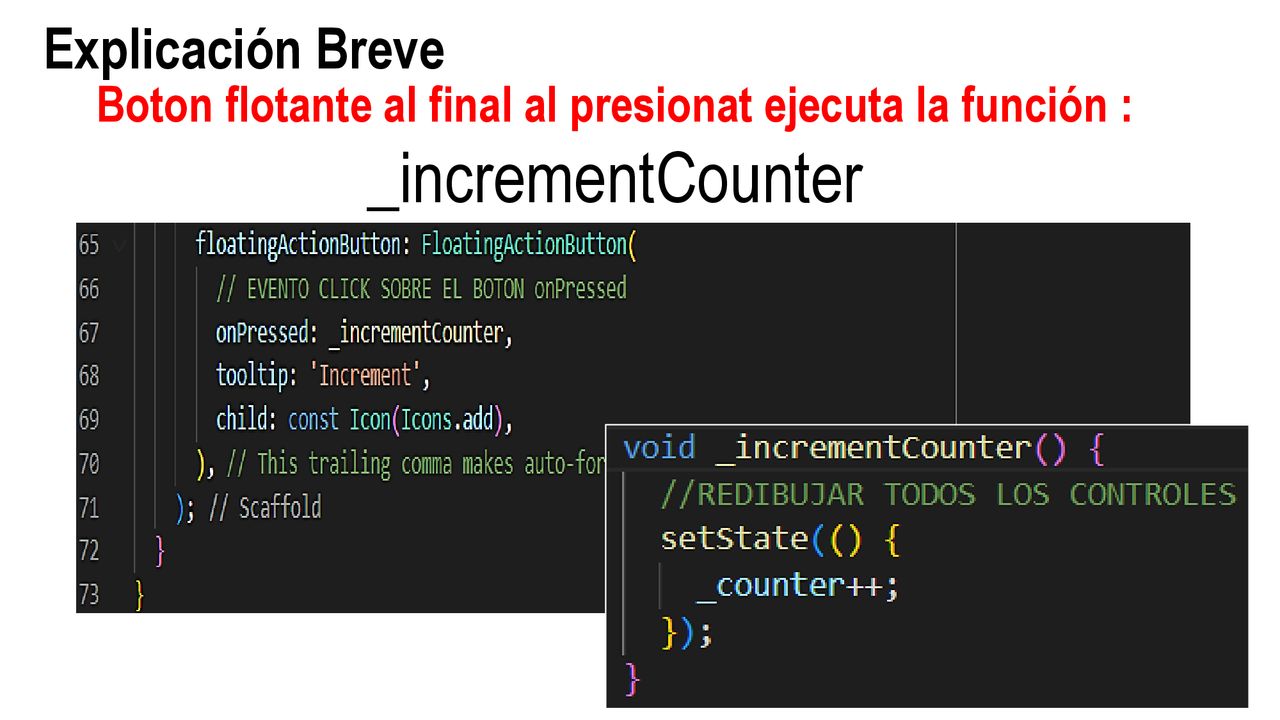 Boton flotante al final al presionat ejecuta la función :