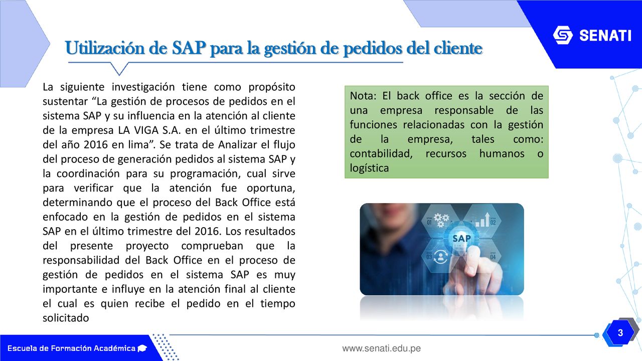 Utilización de SAP para la gestión de pedidos del cliente