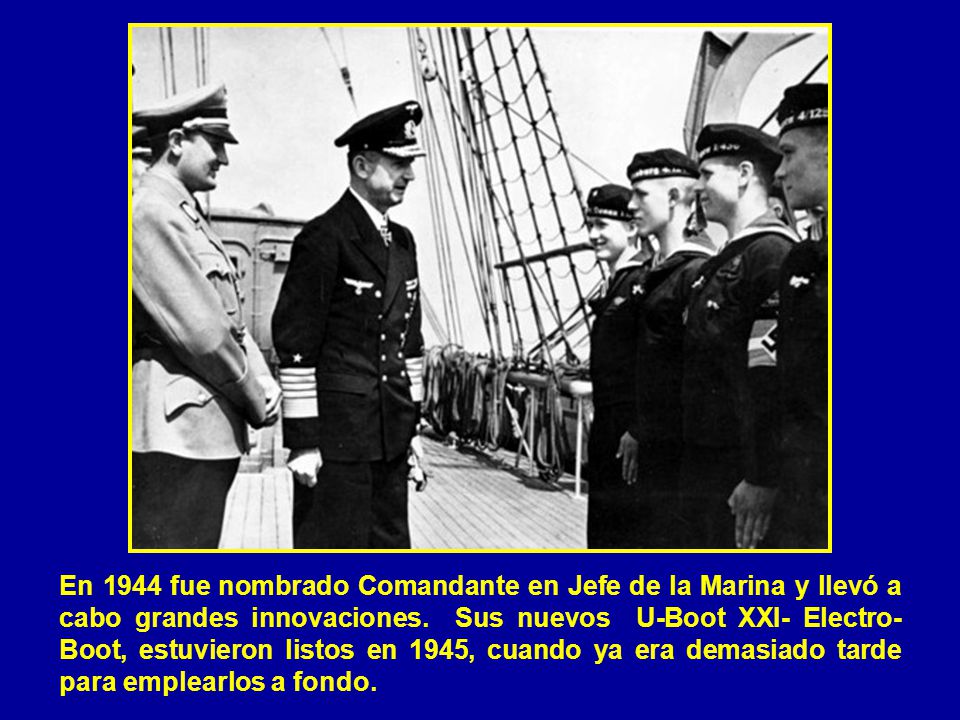 En 1944 fue nombrado Comandante en Jefe de la Marina y llevó a cabo grandes innovaciones.