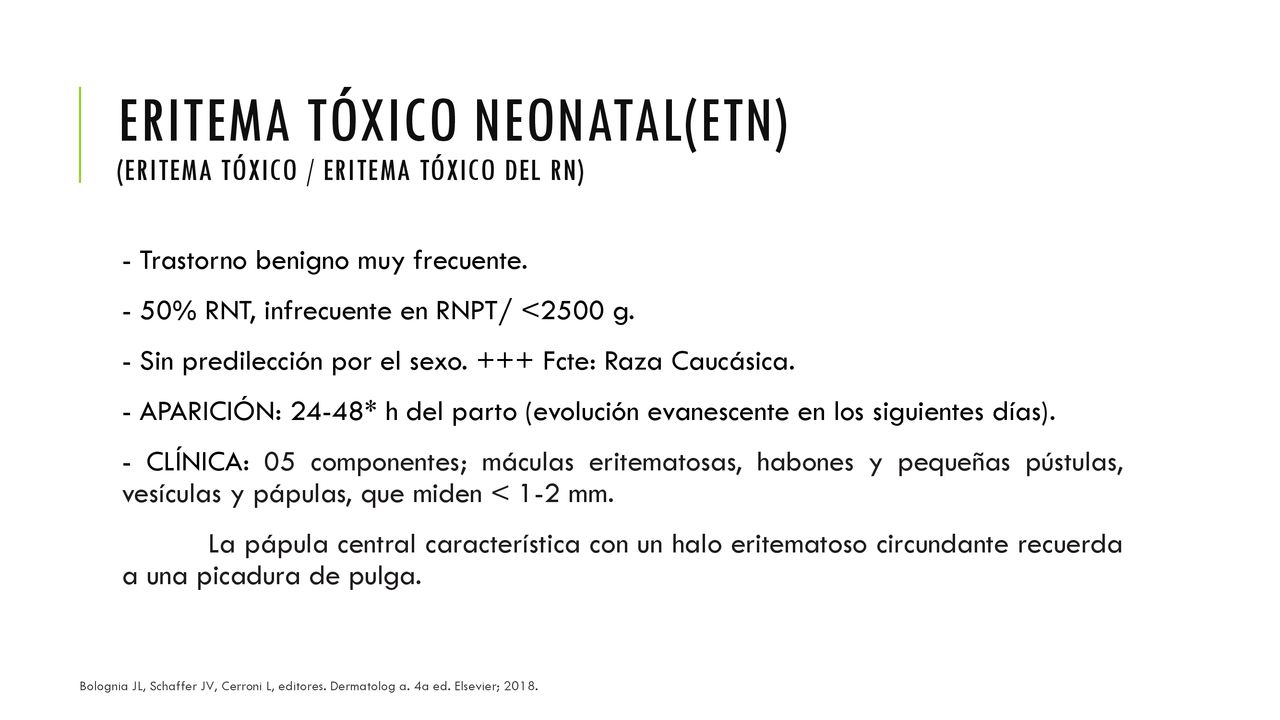 Eritema tóxico neonatal(etn) (Eritema tóxico / Eritema tóxico del rn)