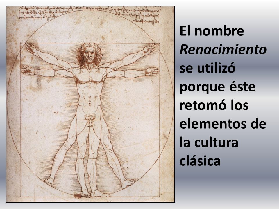 El nombre Renacimiento se utilizó porque éste retomó los elementos de la cultura clásica