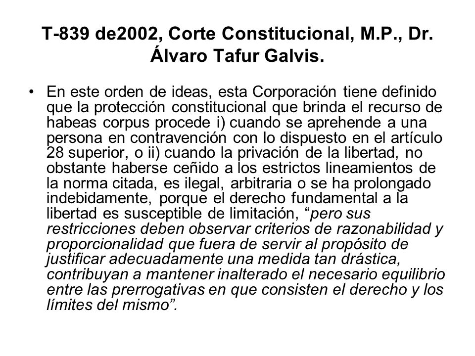 T-839 de2002, Corte Constitucional, M.P., Dr. Álvaro Tafur Galvis.