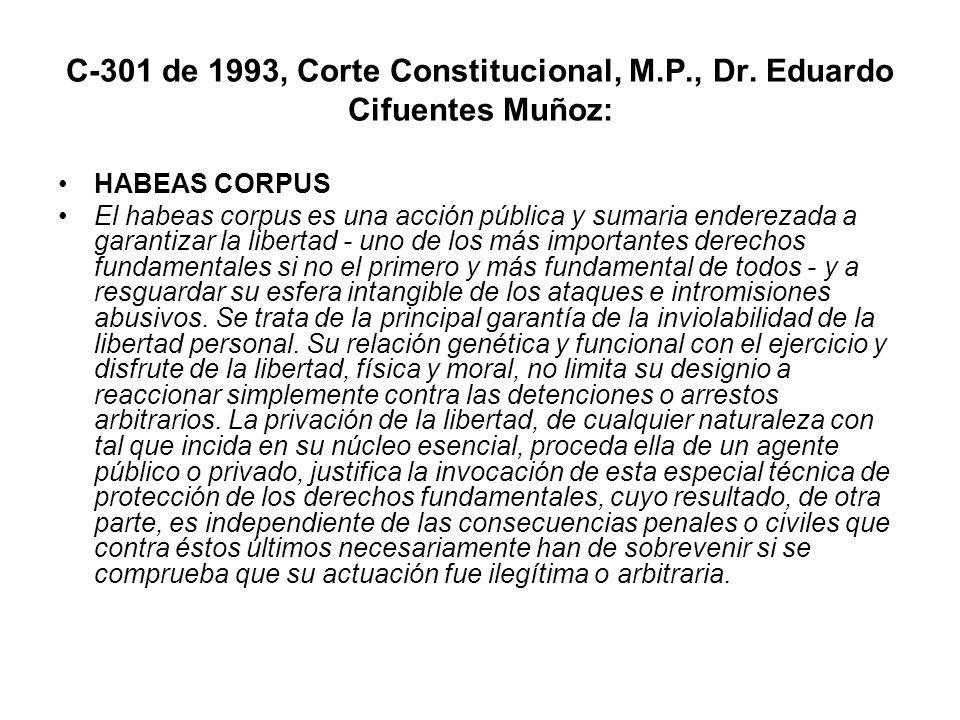 C-301 de 1993, Corte Constitucional, M. P. , Dr