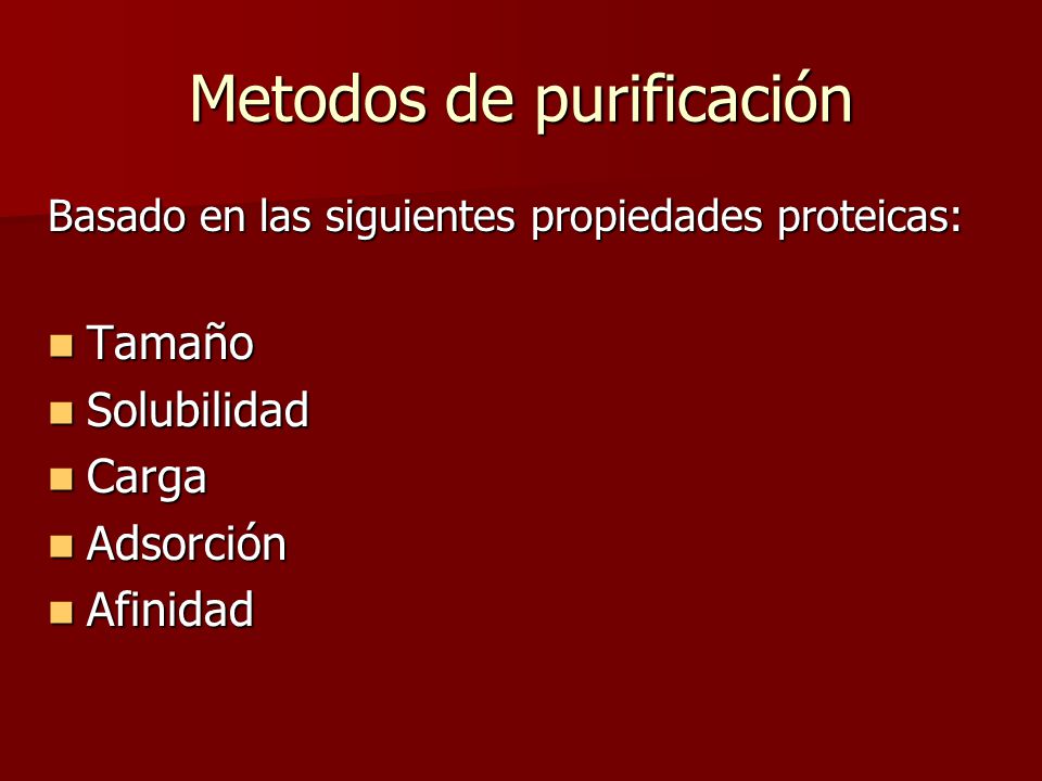 Metodos de purificación