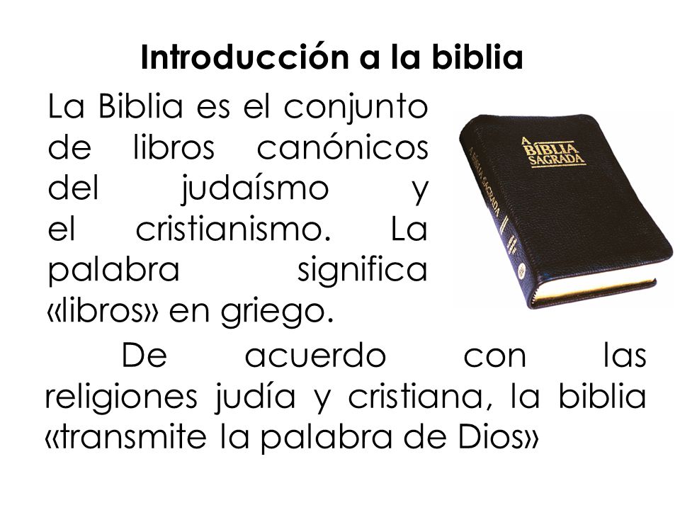 Introducción a la biblia