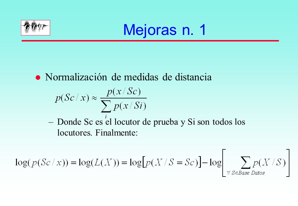 Mejoras n. 1 Normalización de medidas de distancia
