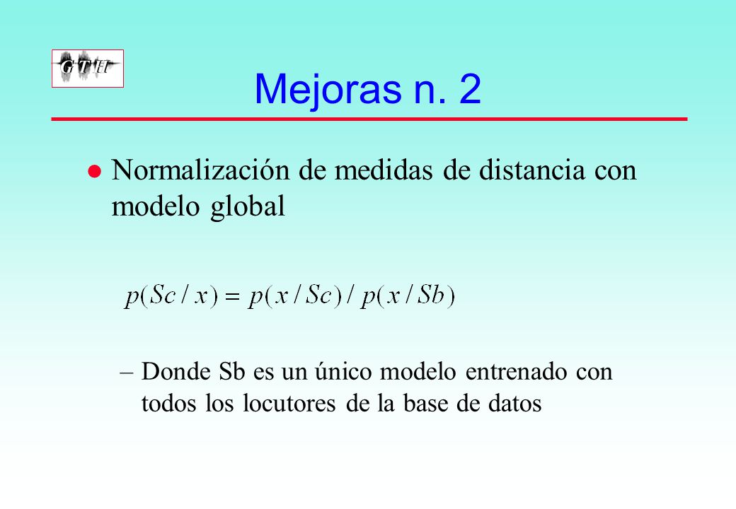 Mejoras n. 2 Normalización de medidas de distancia con modelo global