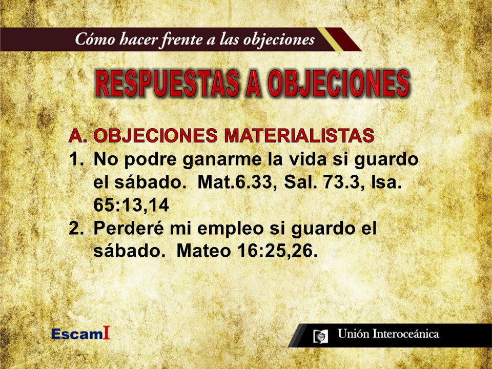 RESPUESTAS A OBJECIONES