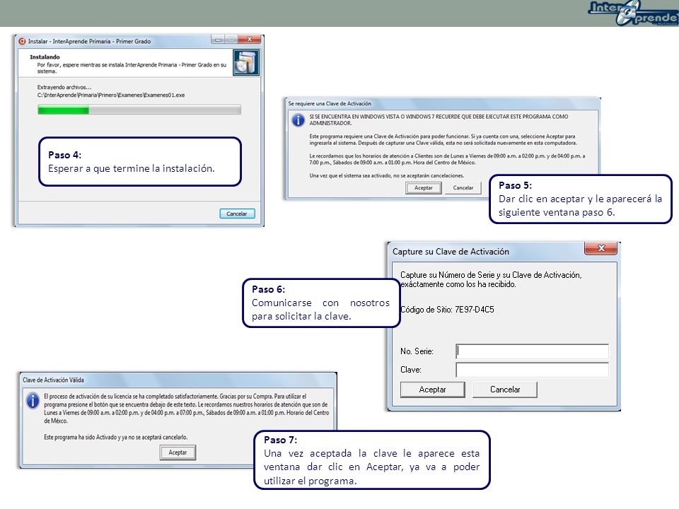 Paso 4: Esperar a que termine la instalación. Paso 5: Dar clic en aceptar y le aparecerá la siguiente ventana paso 6.
