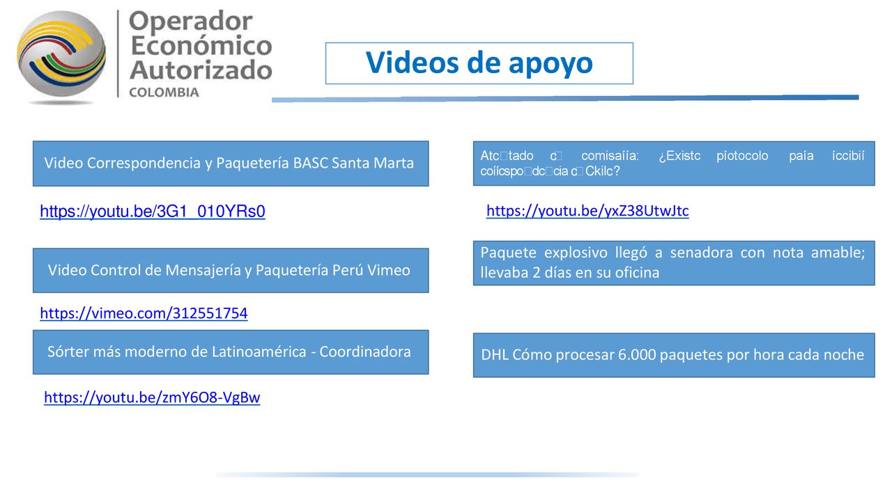 Videos de apoyo Video Correspondencia y Paquetería BASC Santa Marta