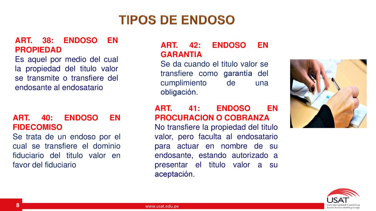TIPOS DE ENDOSO ART. 38: ENDOSO EN PROPIEDAD