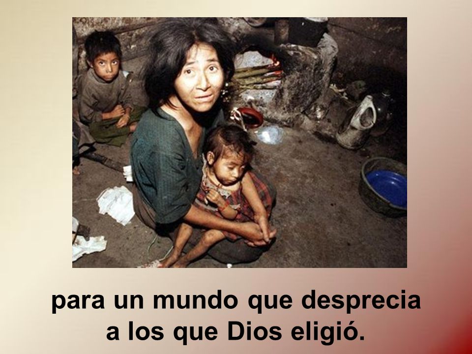 para un mundo que desprecia a los que Dios eligió.