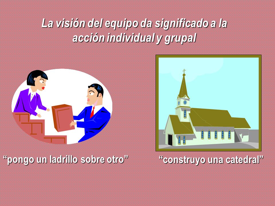 La visión del equipo da significado a la acción individual y grupal