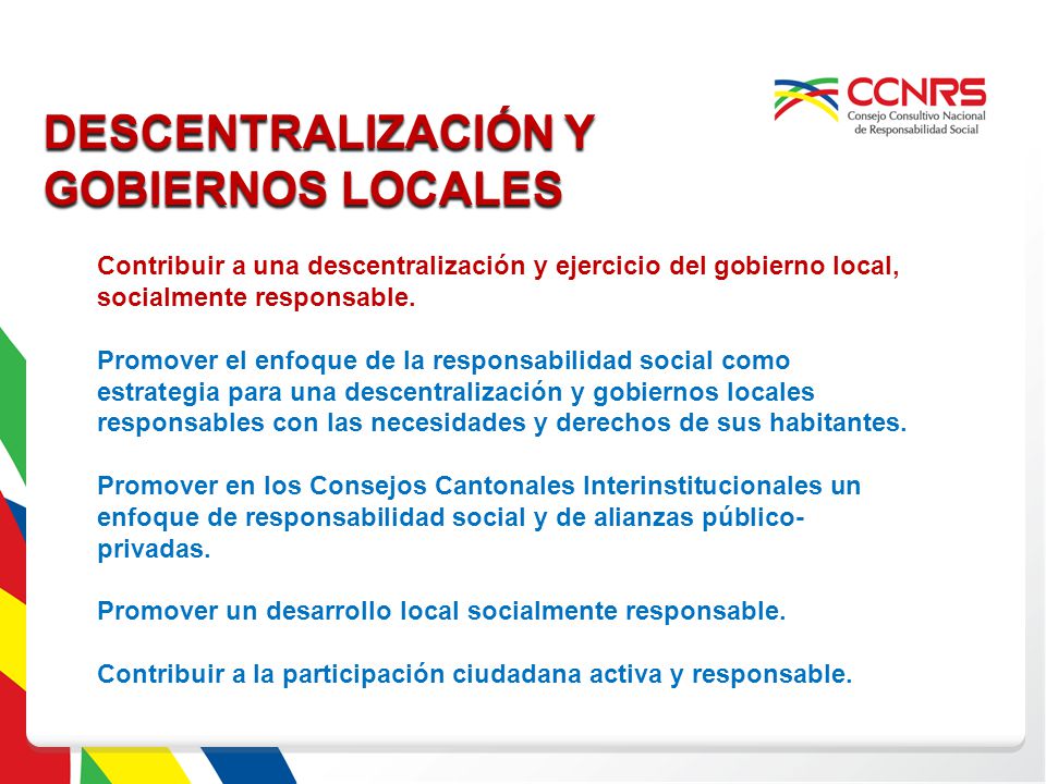 Descentralización y gobiernos Locales