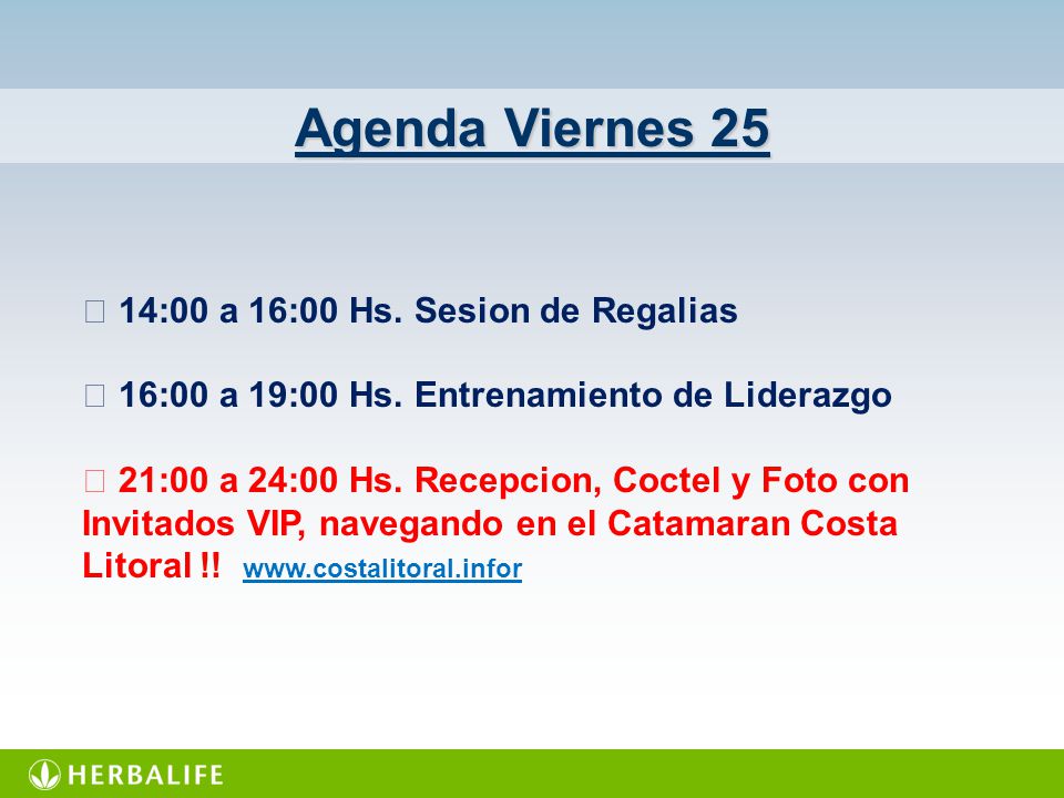 Agenda Viernes 25  14:00 a 16:00 Hs. Sesion de Regalias