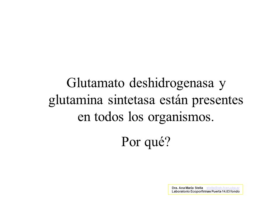 Glutamato deshidrogenasa y glutamina sintetasa están presentes en todos los organismos.