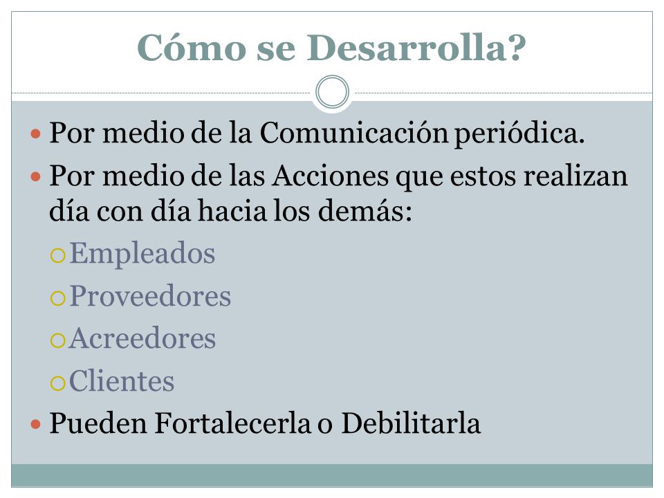 Cómo se Desarrolla Por medio de la Comunicación periódica.