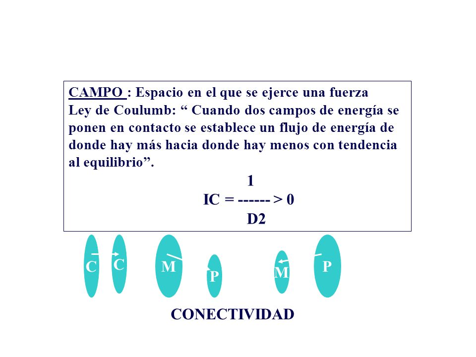CAMPO DE ENERGIA 1 IC = > 0 D2 C C M P M P CONECTIVIDAD