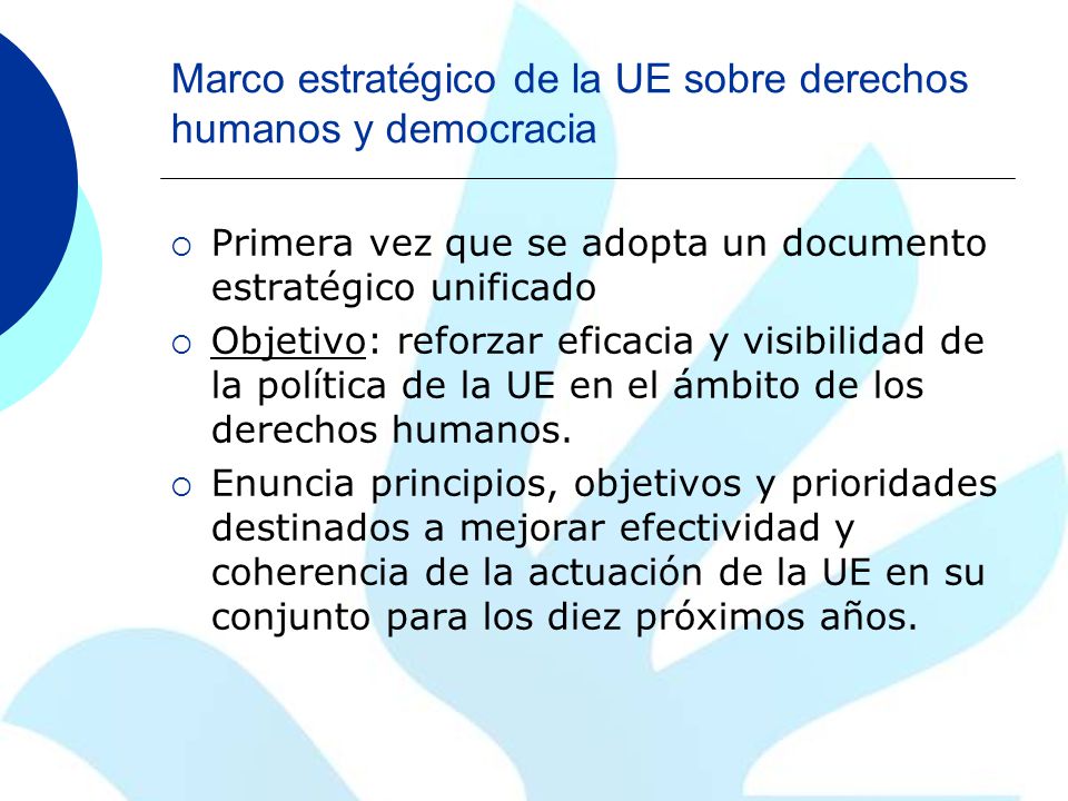 Marco estratégico de la UE sobre derechos humanos y democracia