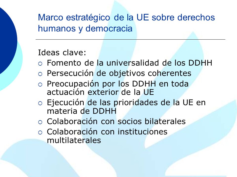 Marco estratégico de la UE sobre derechos humanos y democracia