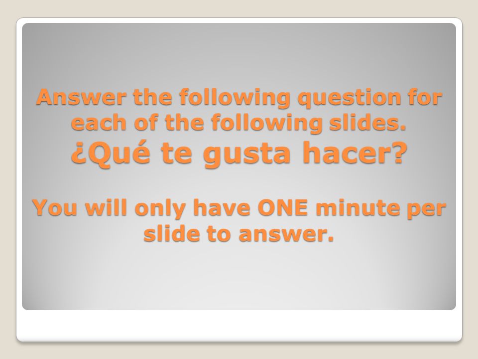 Answer the following question for each of the following slides
