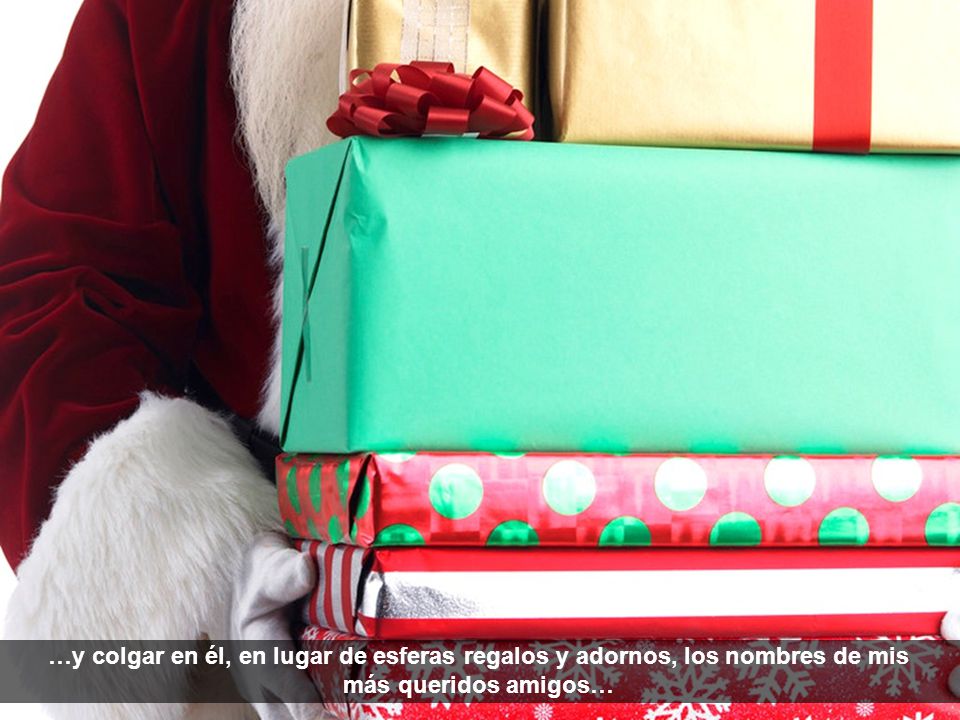 …y colgar en él, en lugar de esferas regalos y adornos, los nombres de mis más queridos amigos…