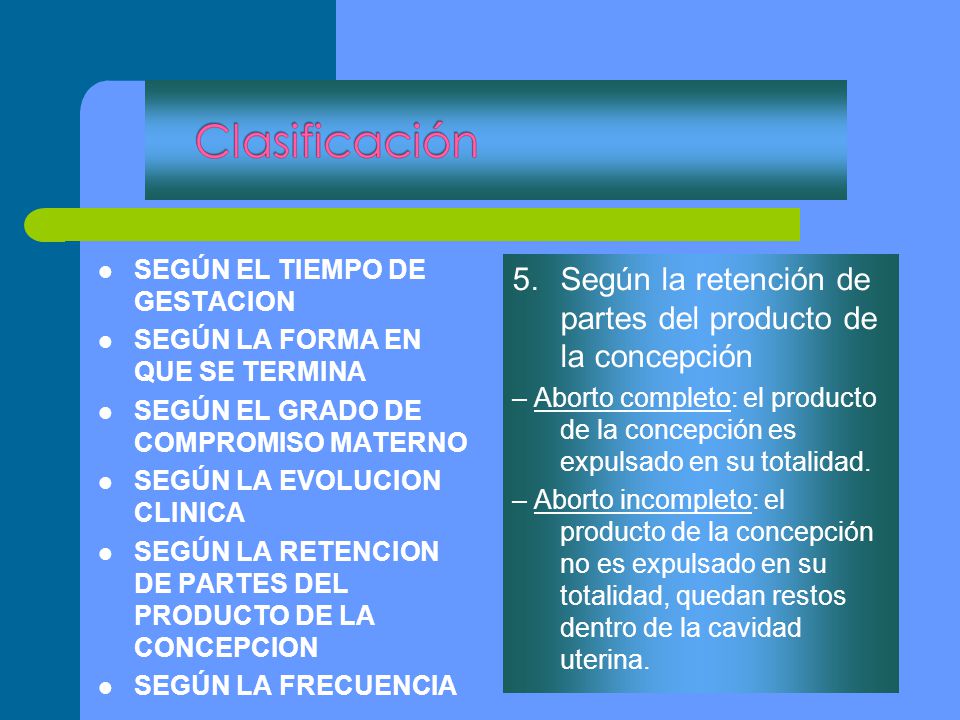 Según la retención de partes del producto de la concepción