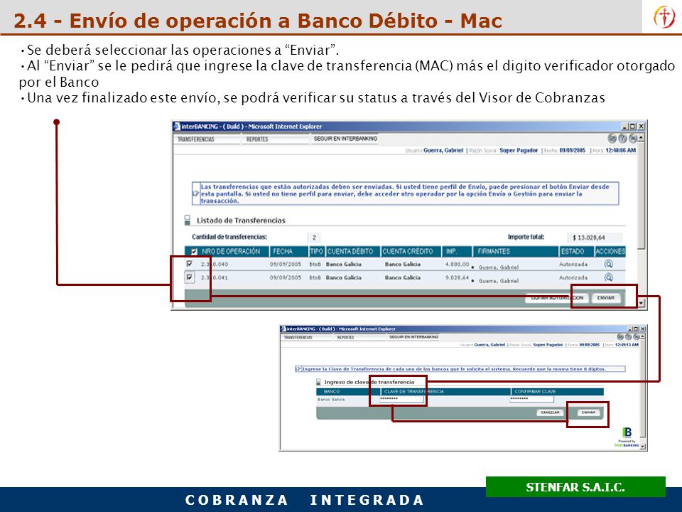 2.4 - Envío de operación a Banco Débito - Mac