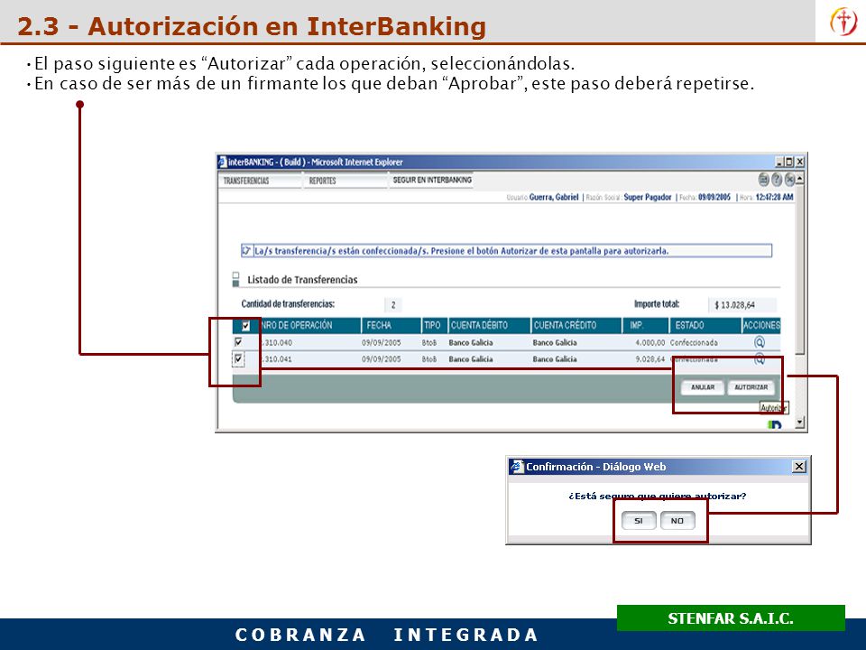 2.3 - Autorización en InterBanking